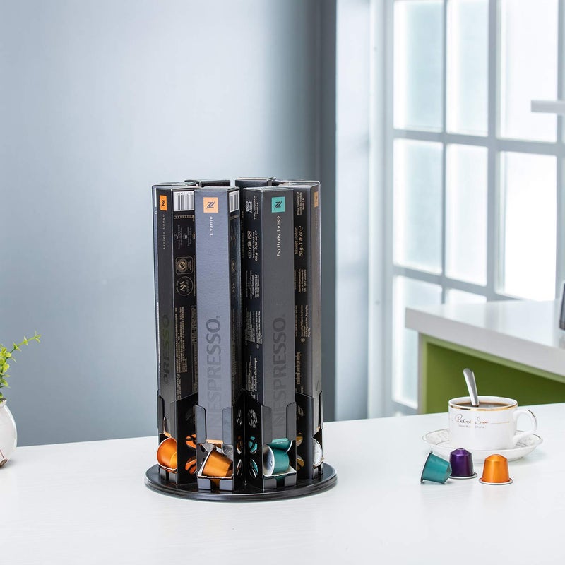 FlagShip Nespresso Pod Holders Storage Carousel Coffee Nespresso Original Line Capsules Holder Coffee Capsules Holder Organizer Stand Small 80 Pods Originalline - Image 2